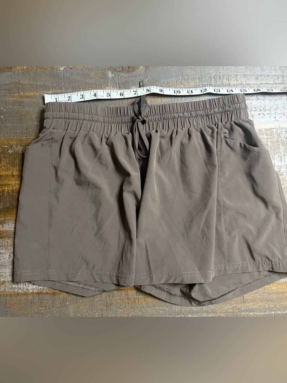 As Revival Gray Drawstring Athletic Shorts With Side Pockets View 4